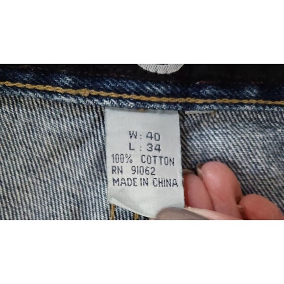 Vibes Jeans Men's 40 x 34 (32) Blue Denim Baggy Skater Urban Y2K Vintage Pants - Picture 10 of 11